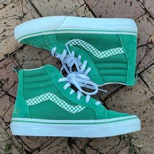 Like New, Green, Vans Kids SK8-HI ZIP, Size 3